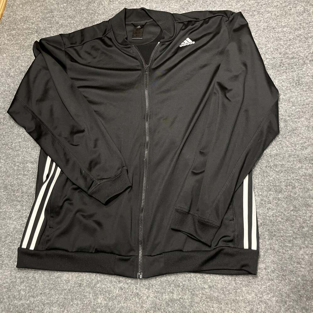 adidas Essentials Men's Track Jacket Black Full-Zip Polyester Stand-Up XL